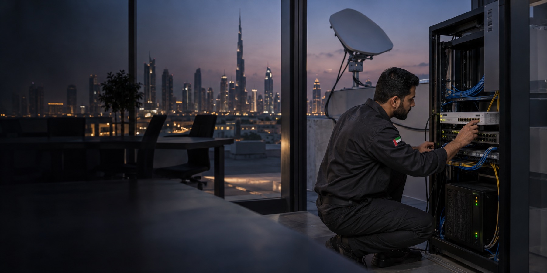 UAE operations team planning primary and backup business internet