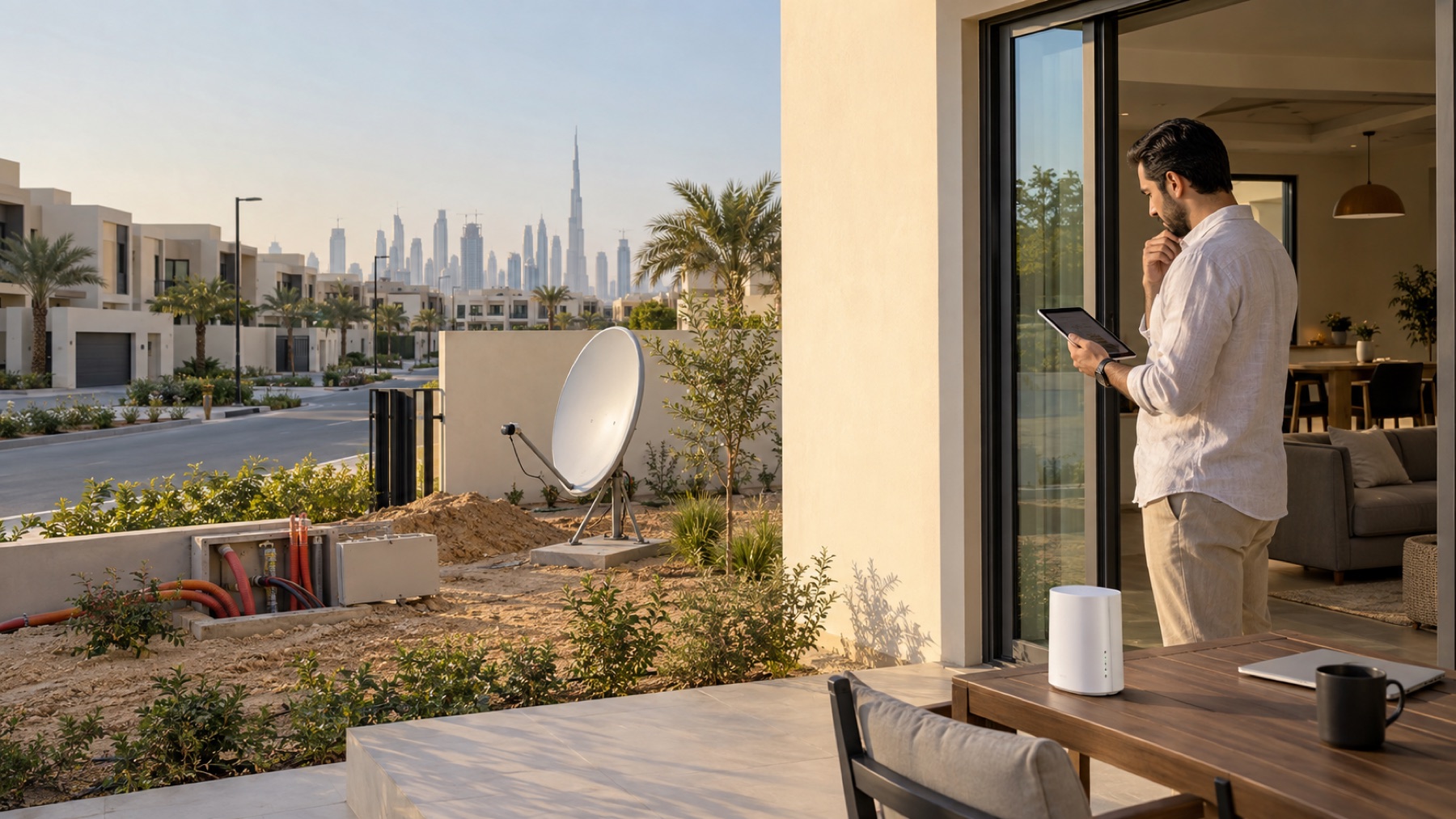 UAE household comparing fibre, 5G wireless and satellite home internet