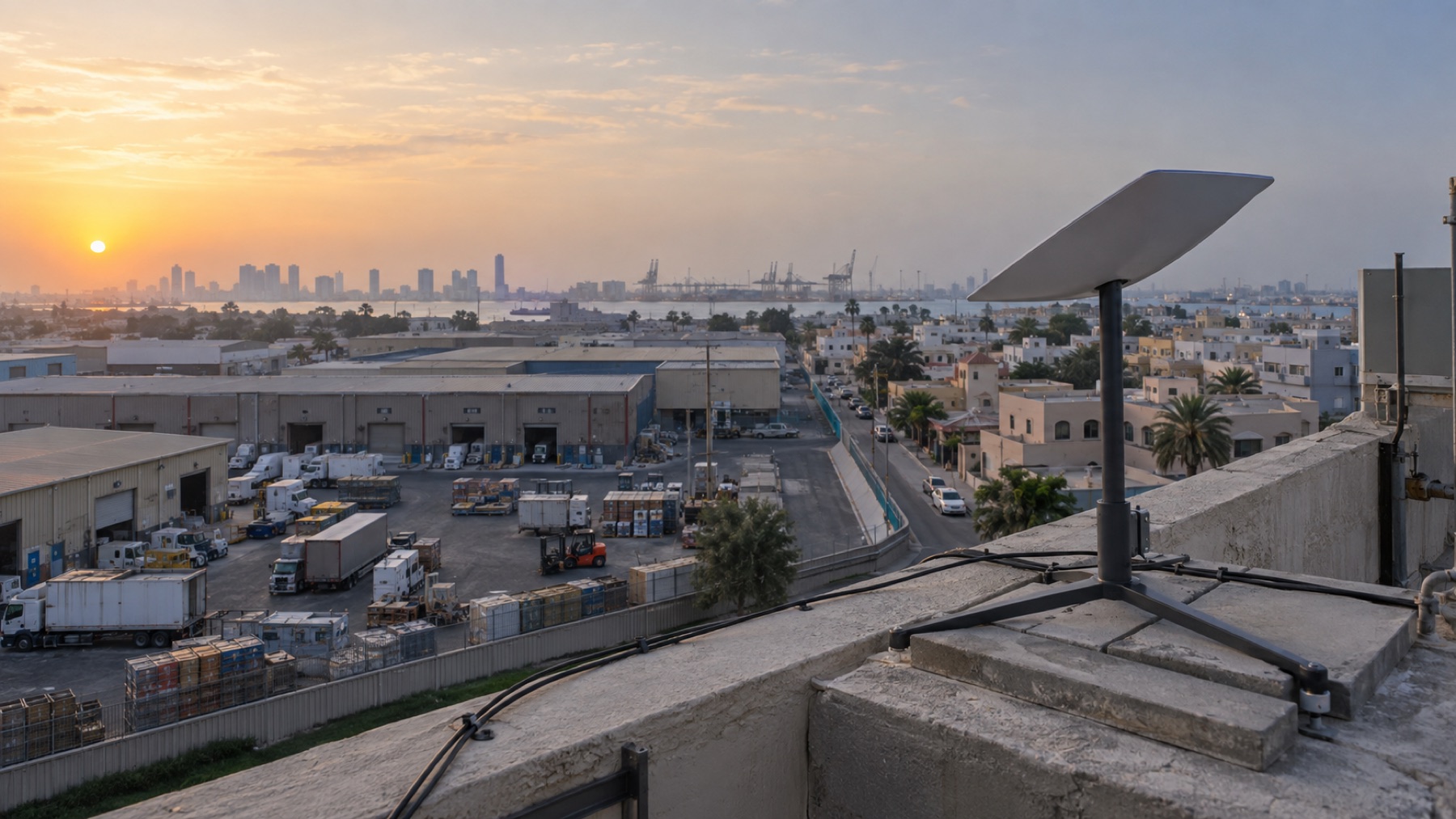 Sharjah residential neighbourhood illustrating address-specific internet checks