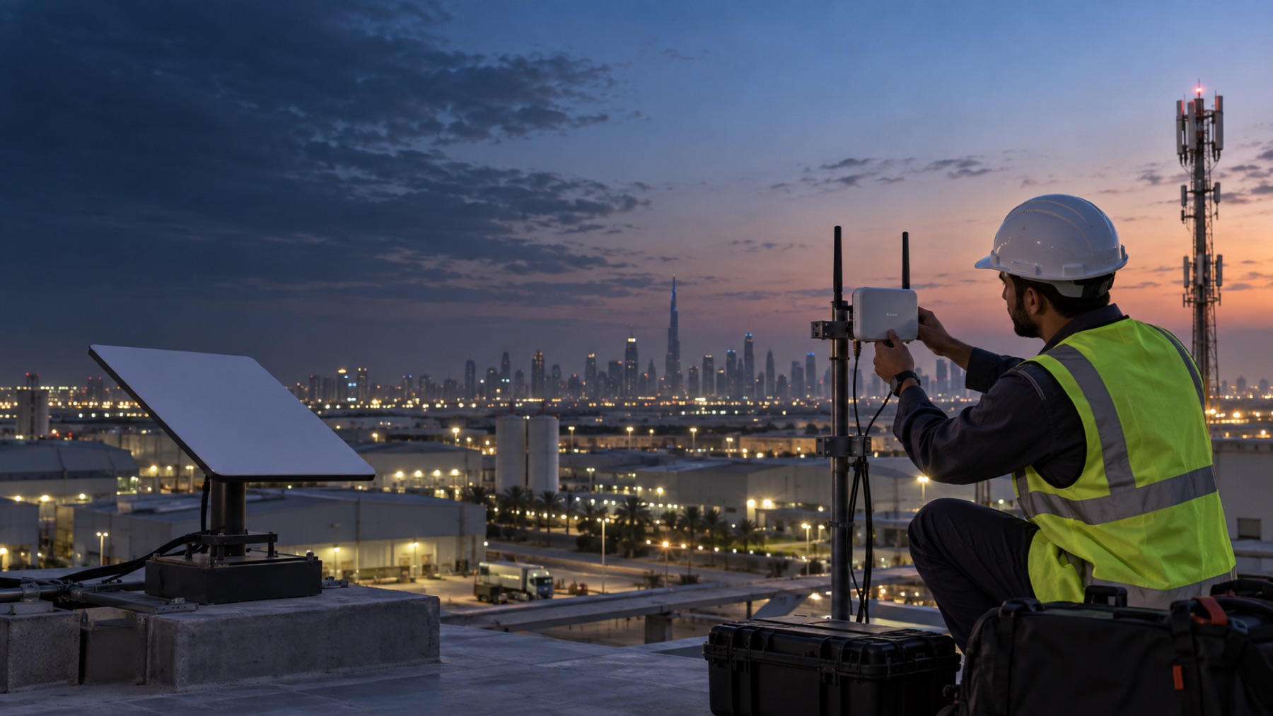 UAE site showing mobile signal and satellite internet alternatives