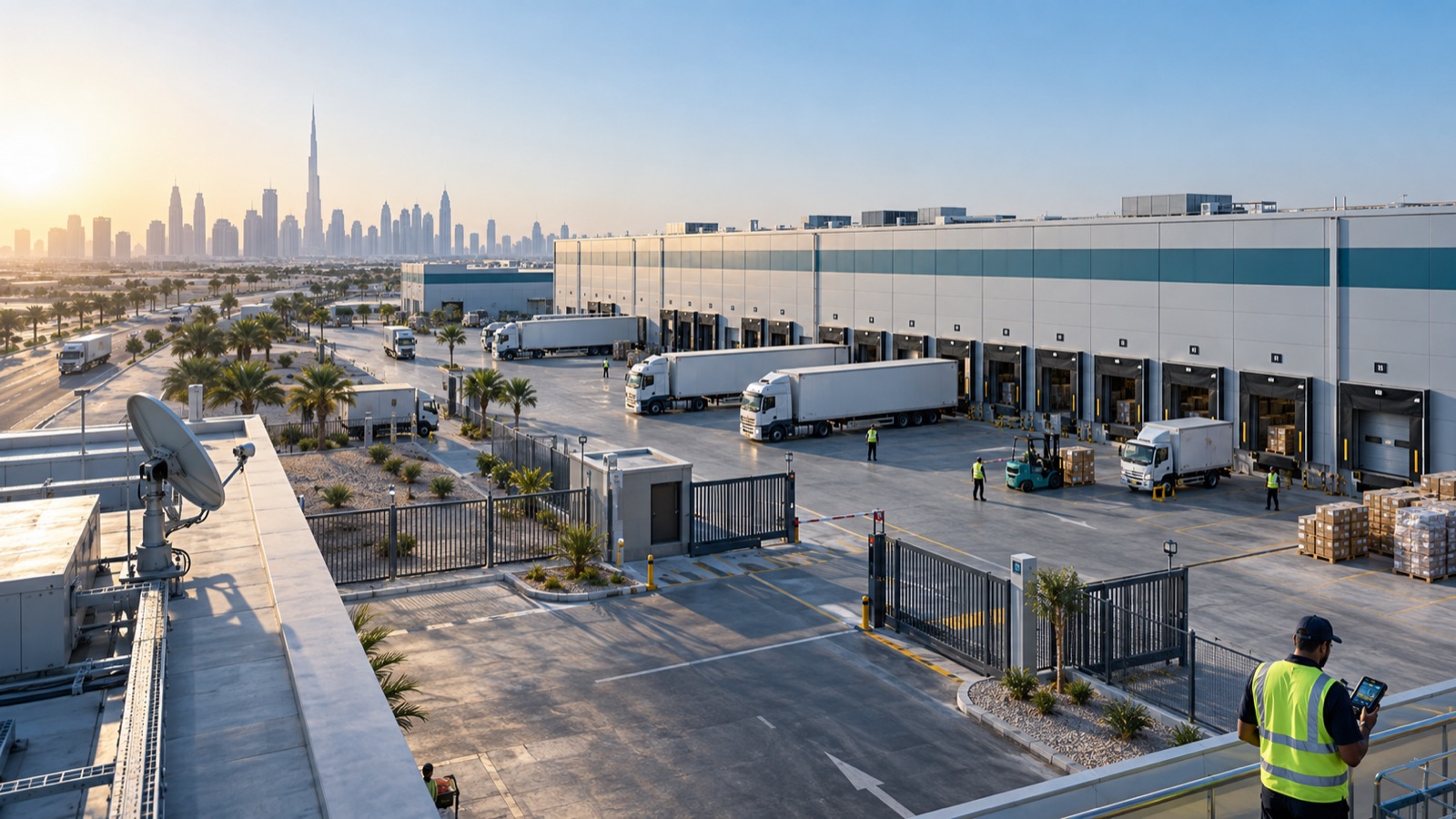 UAE logistics hub with connected yard and warehouse operations